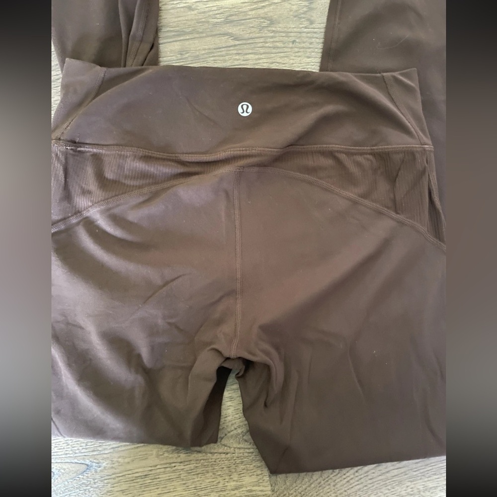 Lululemon Groove HR Ribbed Panel Tight 28” Size 10 Brown Leggings